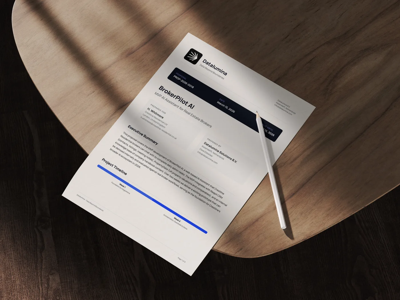An example client proposal built with the framework